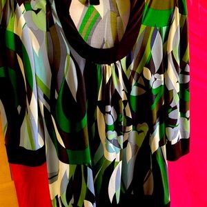 Tunic in greens and block.